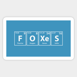 Foxes (F-O-Xe-S) Periodic Elements Spelling Sticker